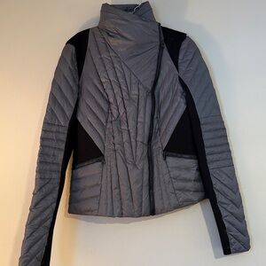 Blanc Noir Motion Panel Puffer Jacket Gray Down Filled Medium